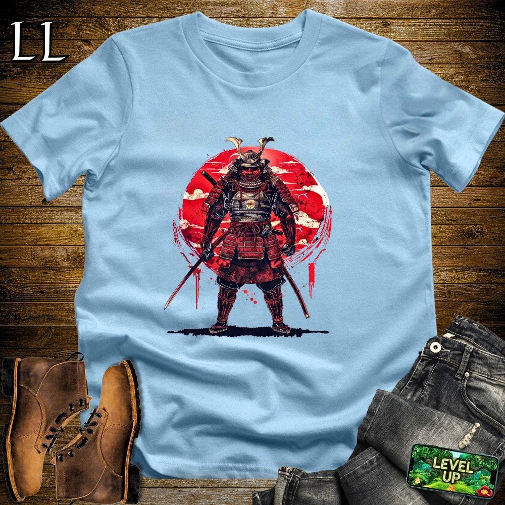 Blood Moon Samurai Light Blue | Mystical Warrior Tee