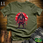 Blood Moon Samurai Military Green | Mystical Warrior Tee