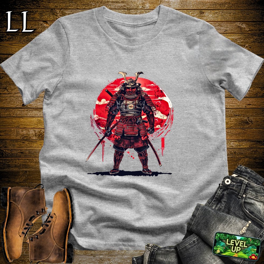 Blood Moon Samurai Softstyle Tee - Sport Grey - LegacyLayers