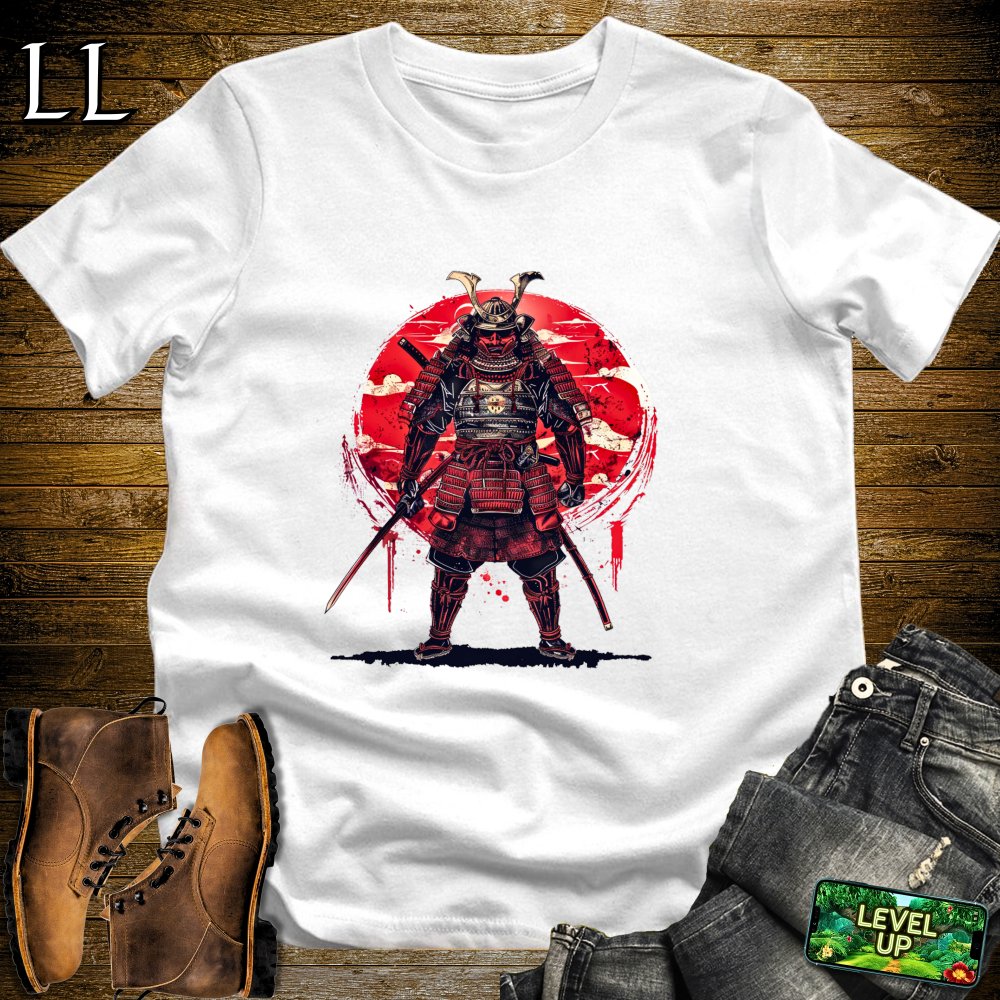 Blood Moon Samurai White | Mystical Warrior Tee
