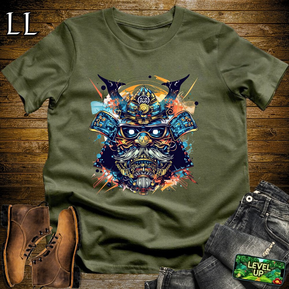 Blue Eye Samurai Mask Military Green | Warrior Spirit Tee