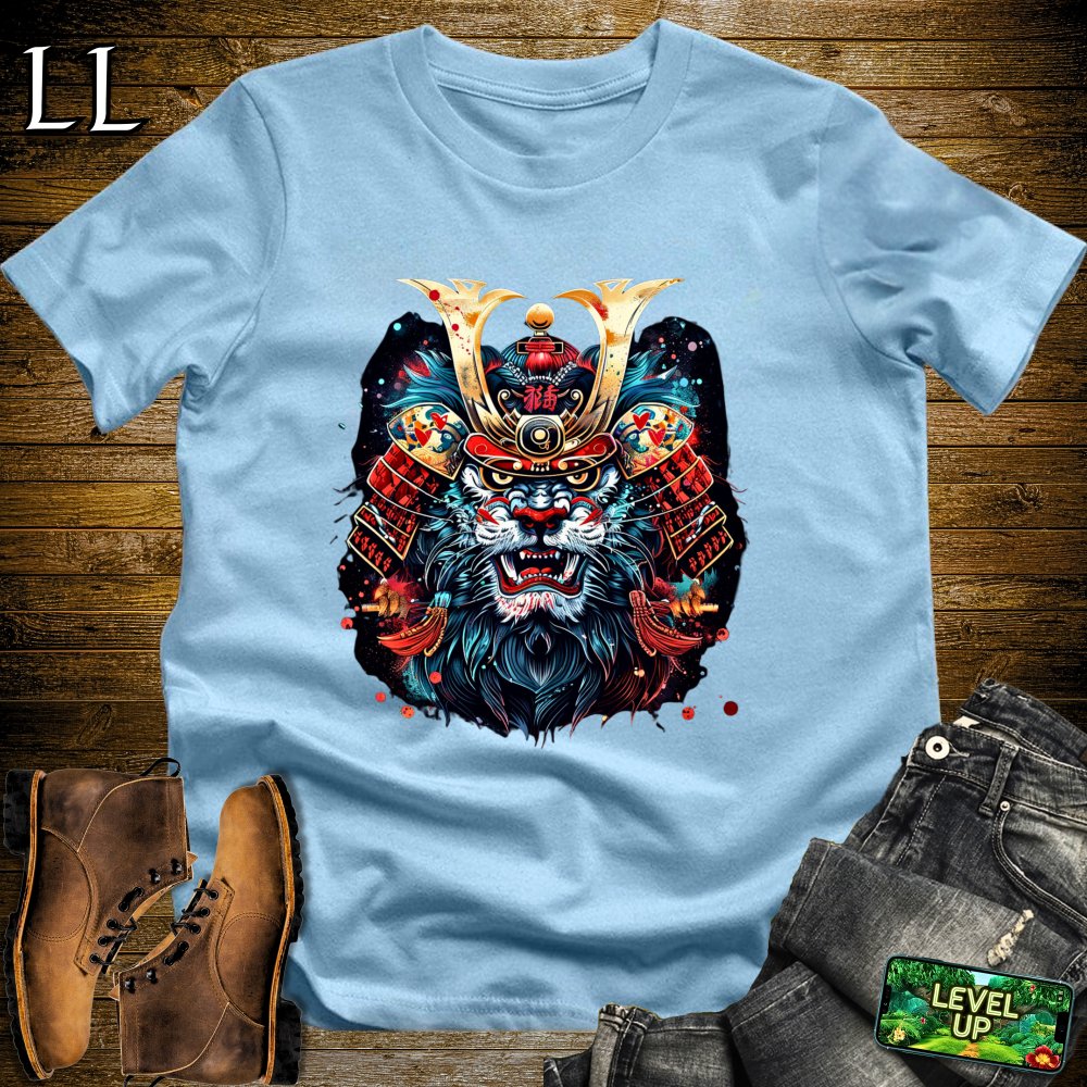Blue Lion Samurai Light Blue | Majestic Warrior Tee