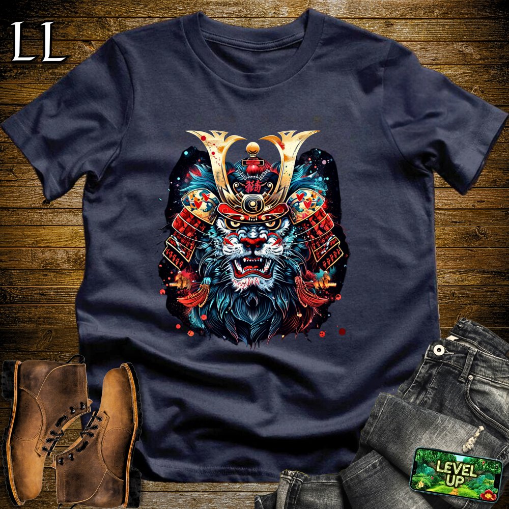 Blue Lion Samurai Navy | Majestic Warrior Tee