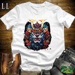 Blue Lion Samurai White | Majestic Warrior Tee