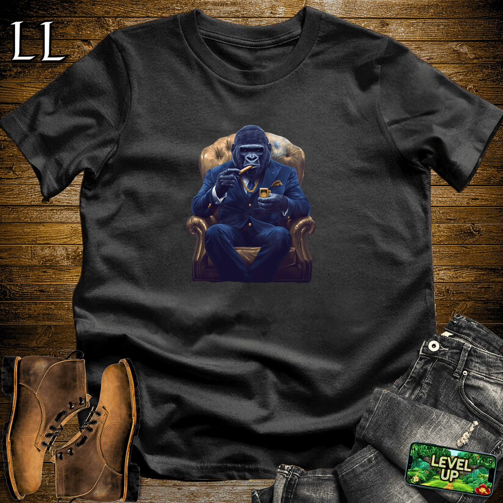 Blue Suit Cigar Gorilla - Black - LegacyLayers