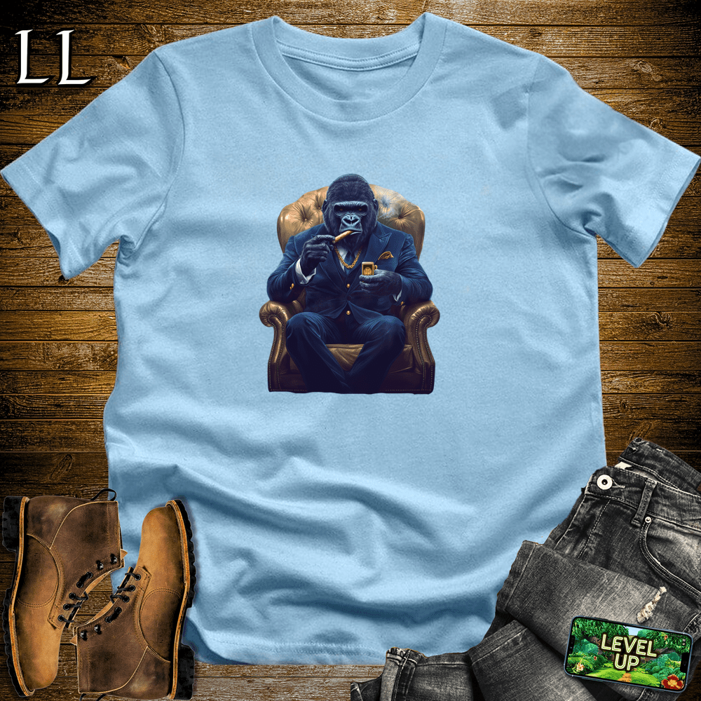 Blue Suit Cigar Gorilla - Light Blue - LegacyLayers