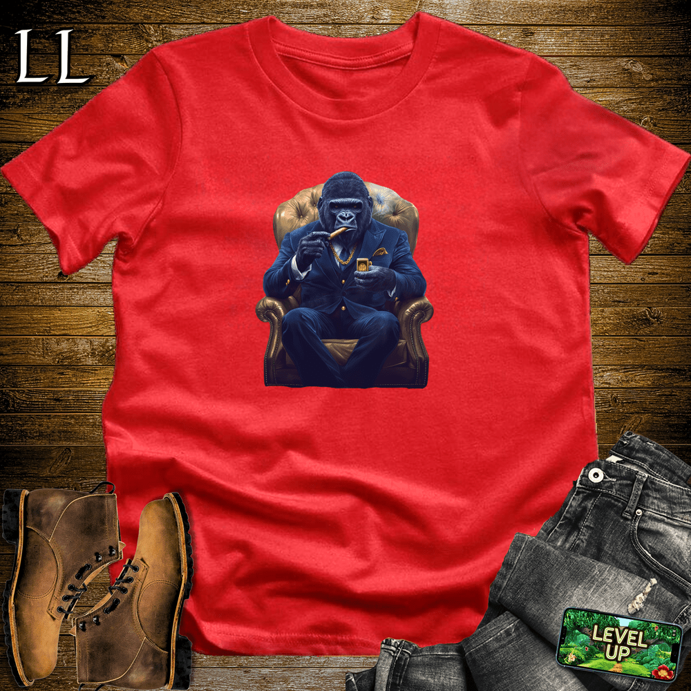 Blue Suit Cigar Gorilla - Red - LegacyLayers