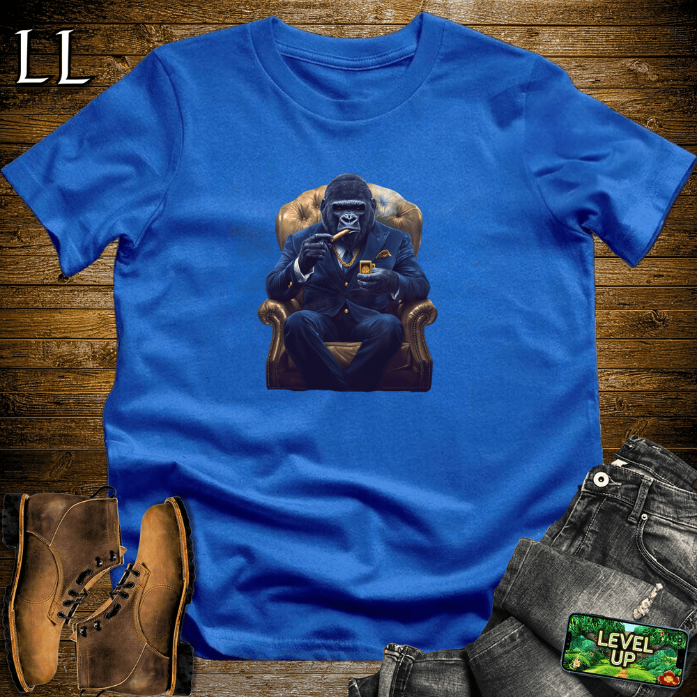Blue Suit Cigar Gorilla - Royal - LegacyLayers
