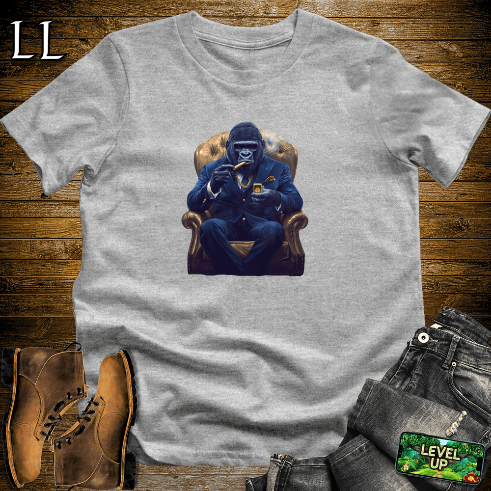 Blue Suit Cigar Gorilla - Sport Grey - LegacyLayers