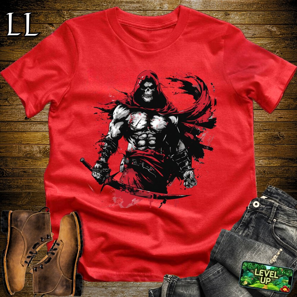 Body Builder Grim Reaper Softstyle Tee - Red - LegacyLayers