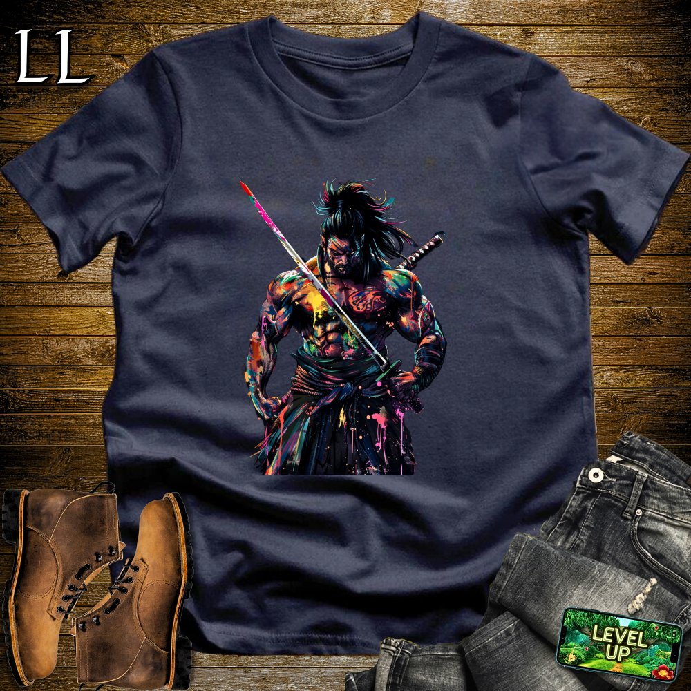 Body Builder Samurai Navy | Strength Warrior Tee