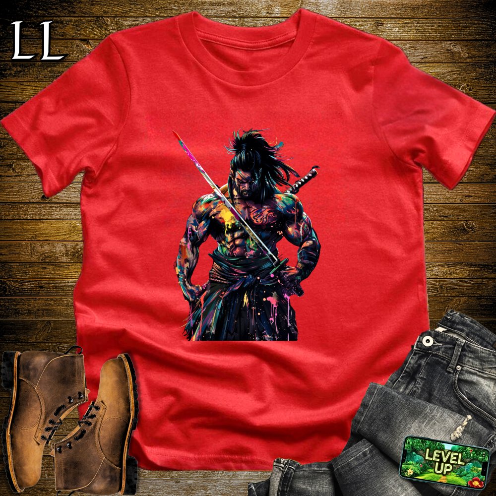 Body Builder Samurai Red | Strength Warrior Tee