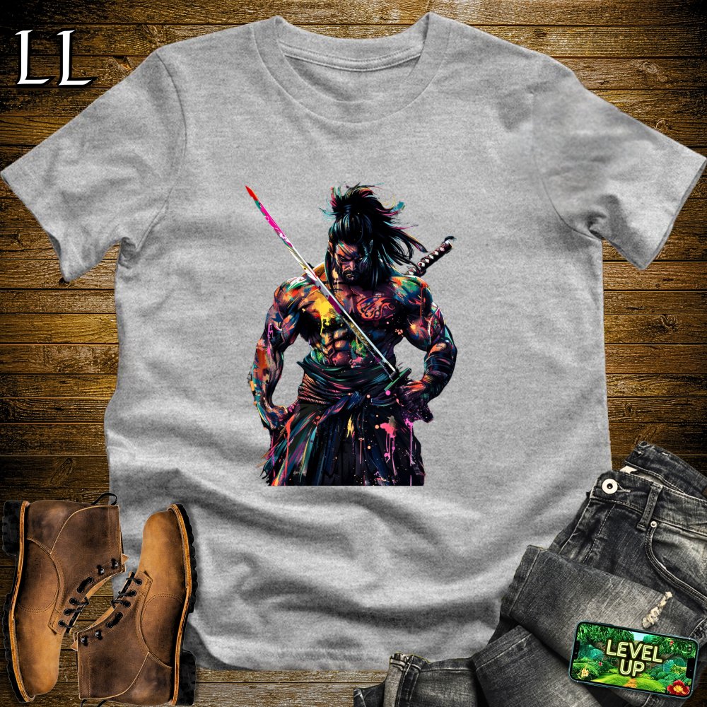 Body Builder Samurai Sport Grey | Strength Warrior Tee