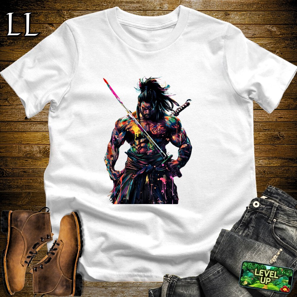 Body Builder Samurai White | Strength Warrior Tee