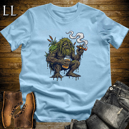 Bog Monster Moonshine Cigar T-Shirt Light Blue | Moonshine Swamp Cigar Tee