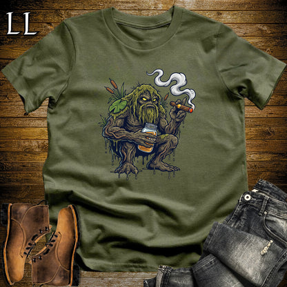Bog Monster Moonshine Cigar T-Shirt Military Green | Moonshine Swamp Cigar Tee