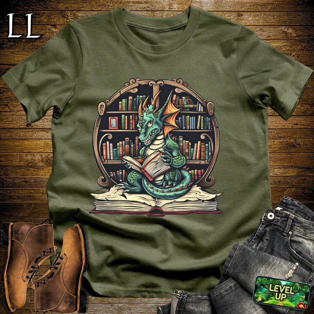 Book Dragon Softstyle Tee - Military Green - LegacyLayers