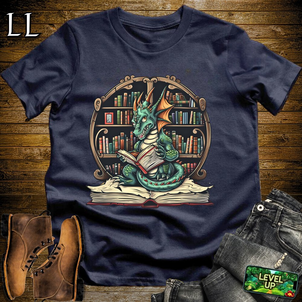 Book Dragon Softstyle Tee - Navy - LegacyLayers