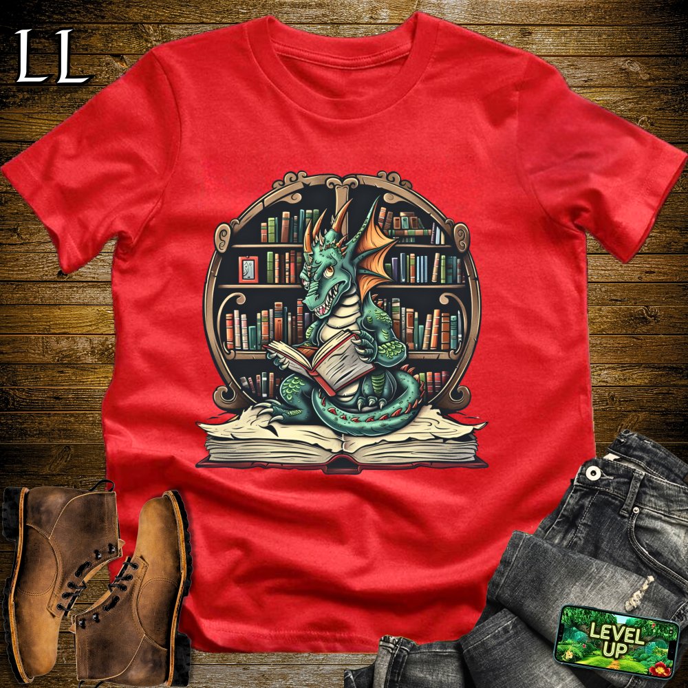 Book Dragon Softstyle Tee - Red - LegacyLayers