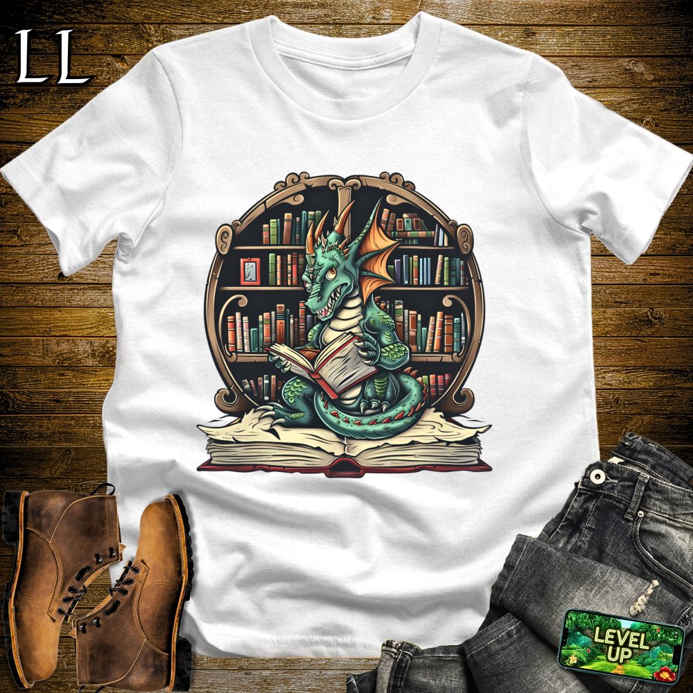 Book Dragon Softstyle Tee - White - LegacyLayers