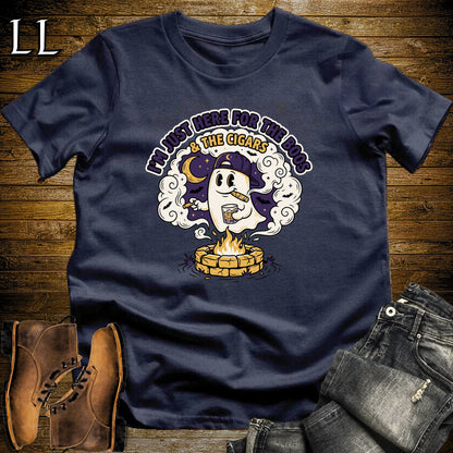 Boos & Cigars Ghost Fire Pit Bourbon Cigar T-Shirt Navy | Ghost Bourbon Cigar Shirt