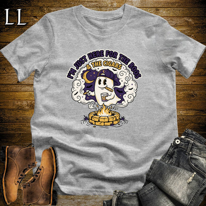 Boos & Cigars Ghost Fire Pit Bourbon Cigar T-Shirt Sport Grey | Ghost Bourbon Cigar Shirt