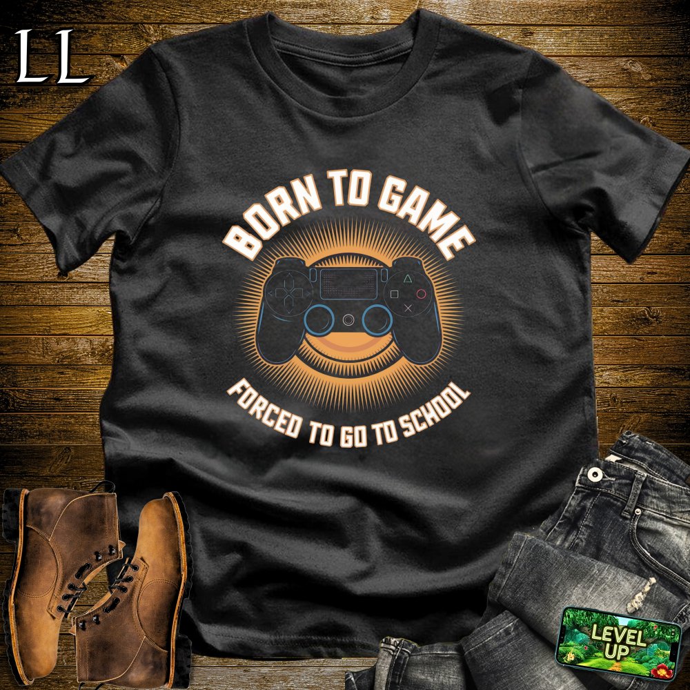 Born to Game Forced to go to School Softstyle Tee - Black - LegacyLayers