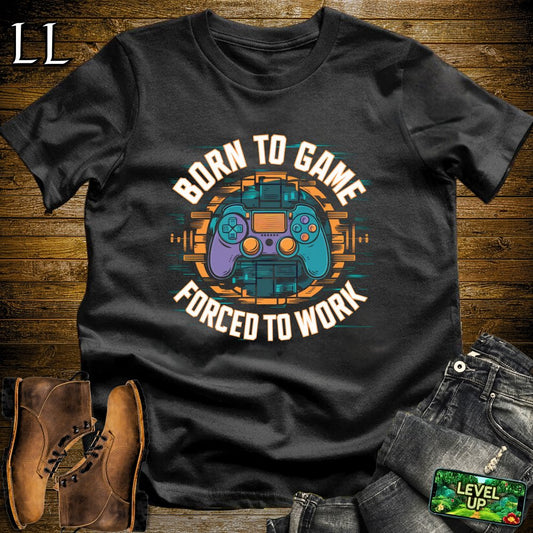 Born To Game Forced To Work Softstyle Tee - Black - LegacyLayers