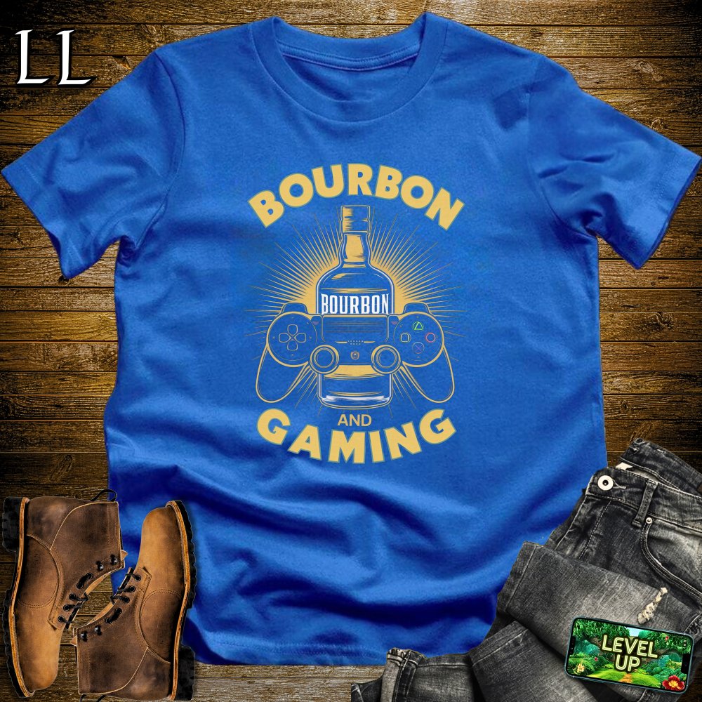 Bourbon and Gaming Softstyle Tee - Royal - LegacyLayers