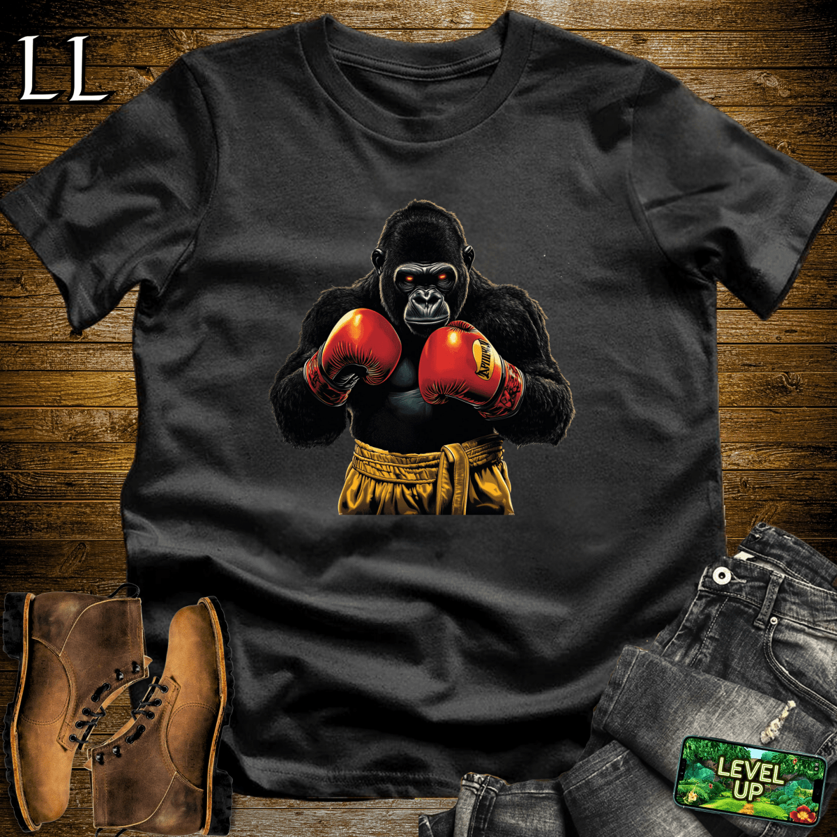 Boxer Gorilla Softstyle Tee - Black - LegacyLayers