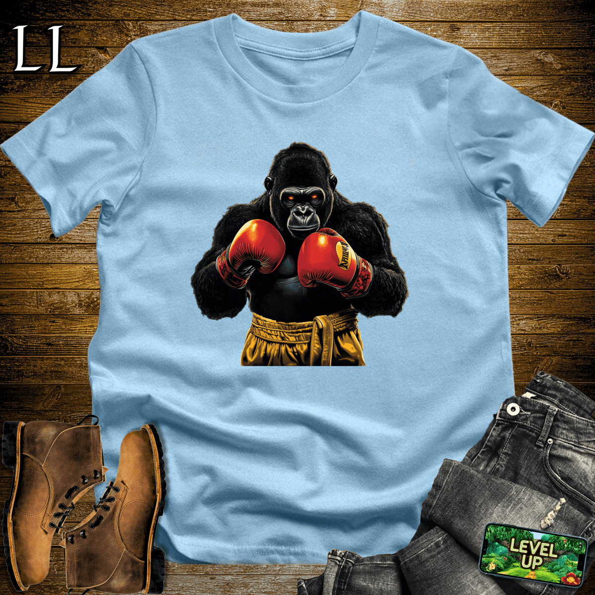 Boxer Gorilla Softstyle Tee Light Blue | Fighting Tee