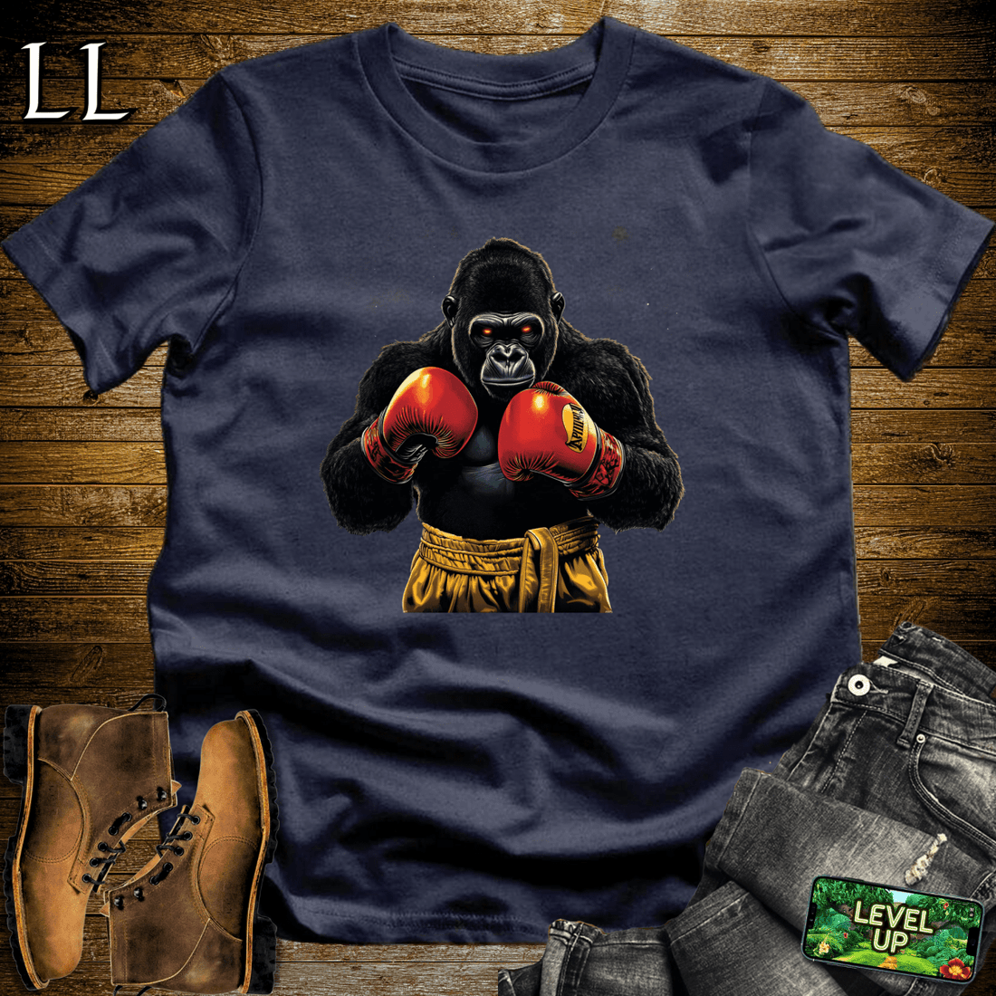 Boxer Gorilla Softstyle Tee Navy | Fighting Tee