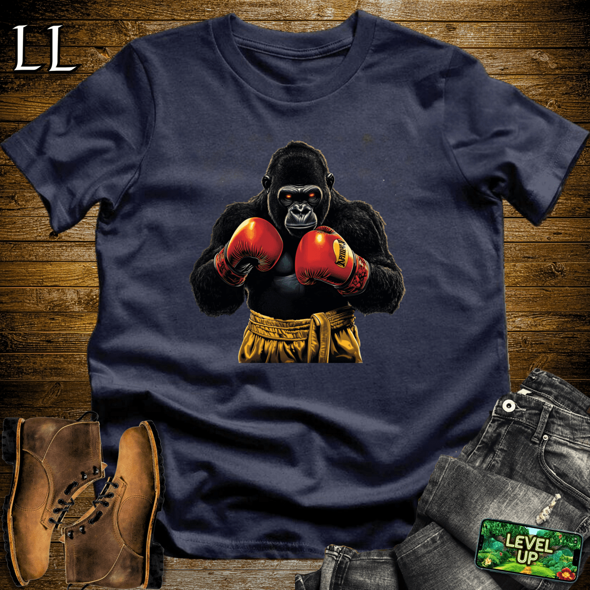 Boxer Gorilla Softstyle Tee - Navy - LegacyLayers
