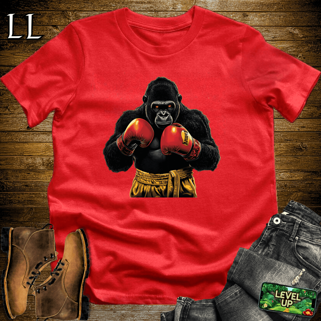 Boxer Gorilla Softstyle Tee Red | Fighting Tee