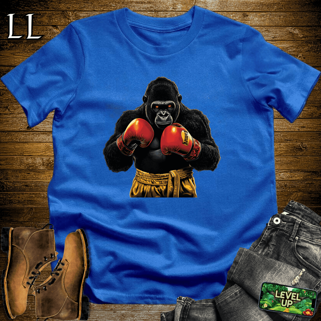 Boxer Gorilla Softstyle Tee Royal Blue | Fighting Tee