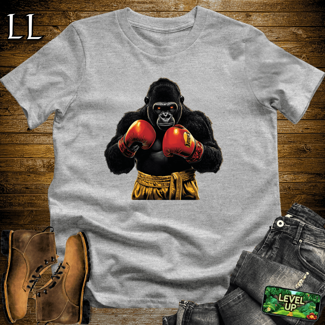 Boxer Gorilla Softstyle Tee Sport Grey | Fighting Tee