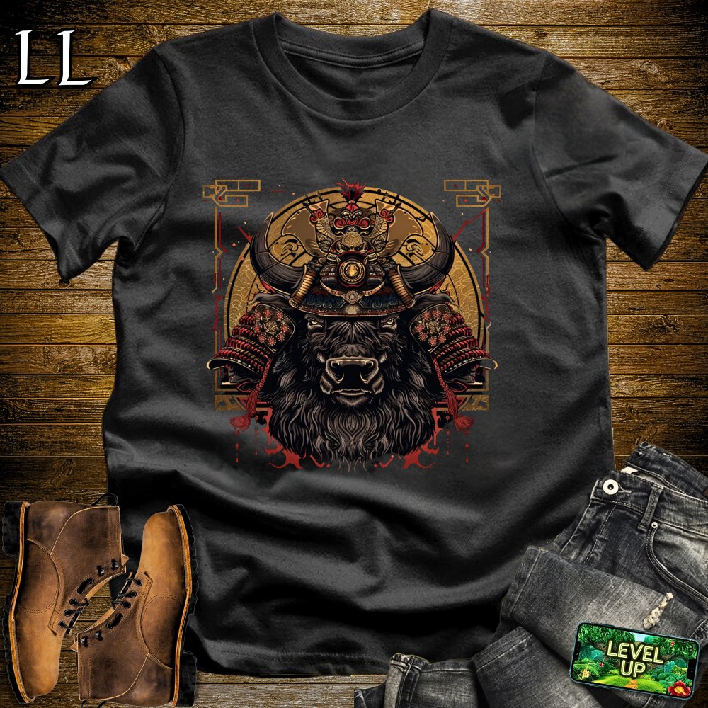 Buffalo Samurai White | Strength Animal Tee