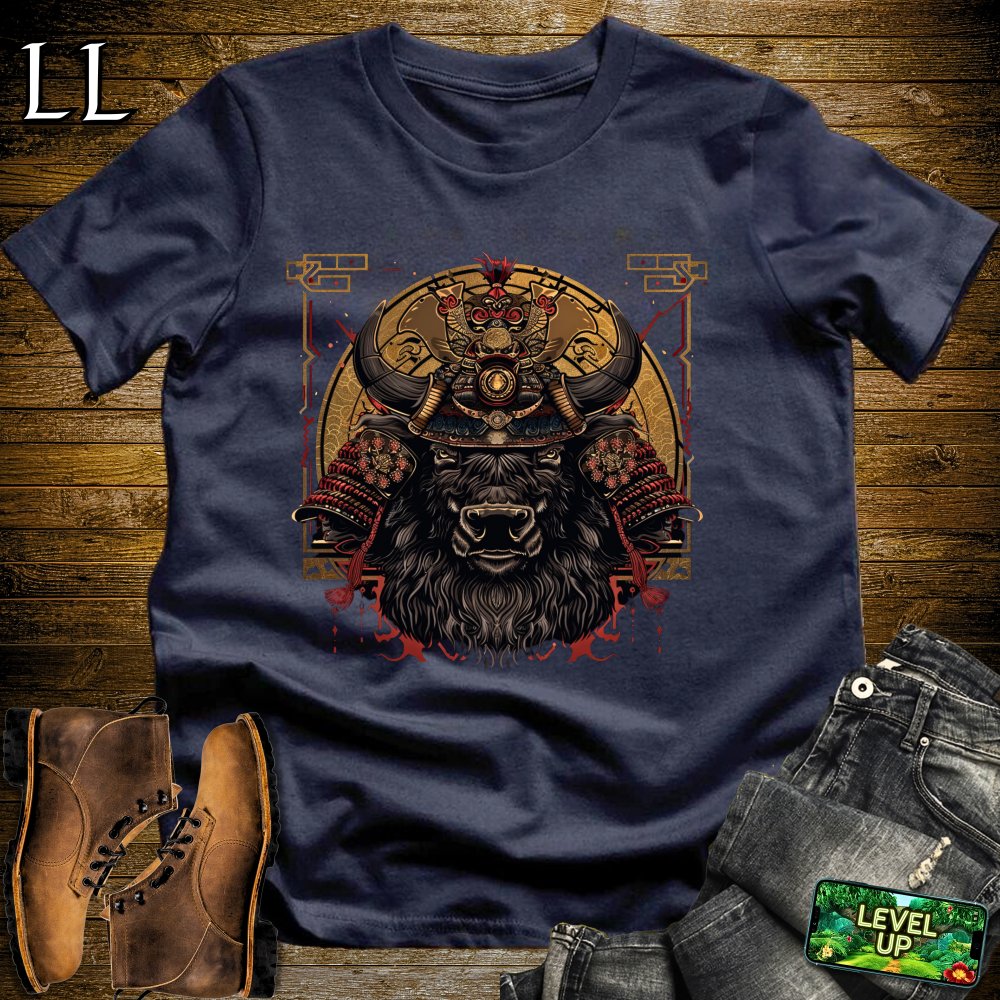 Buffalo Samurai Red | Strength Animal Tee