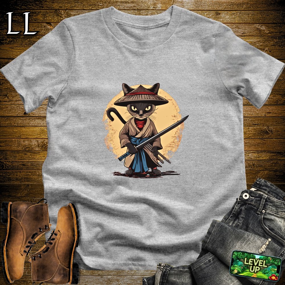 Burmese Cat Samurai Sport Grey | Exotic Cat Tee