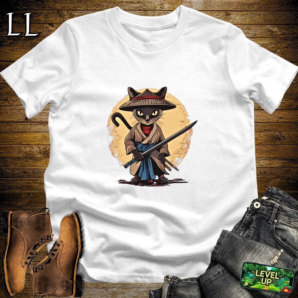 Burmese Cat Samurai Military Green | Exotic Cat Tee