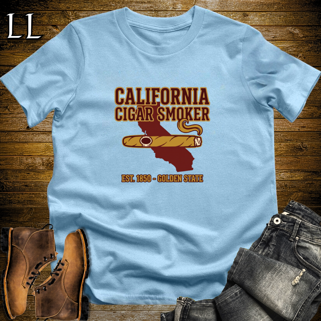 California Cigar Smoker T-Shirt Light Blue | State Cigar Shirt