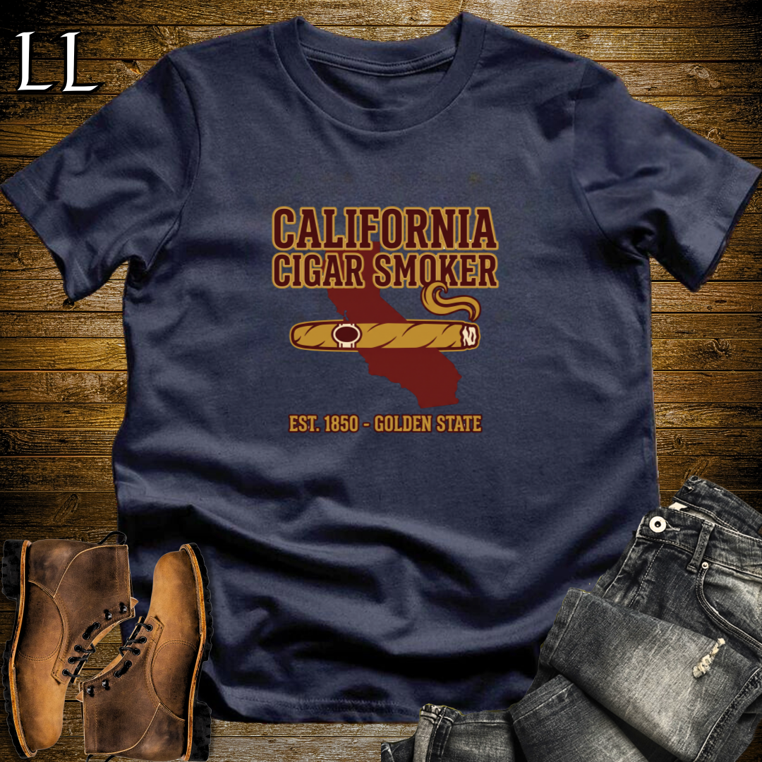 California Cigar Smoker T-Shirt Navy | State Cigar Shirt