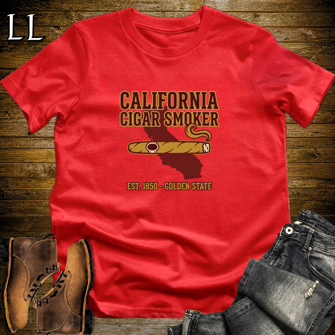 California Cigar Smoker T-Shirt Red | State Cigar Shirt
