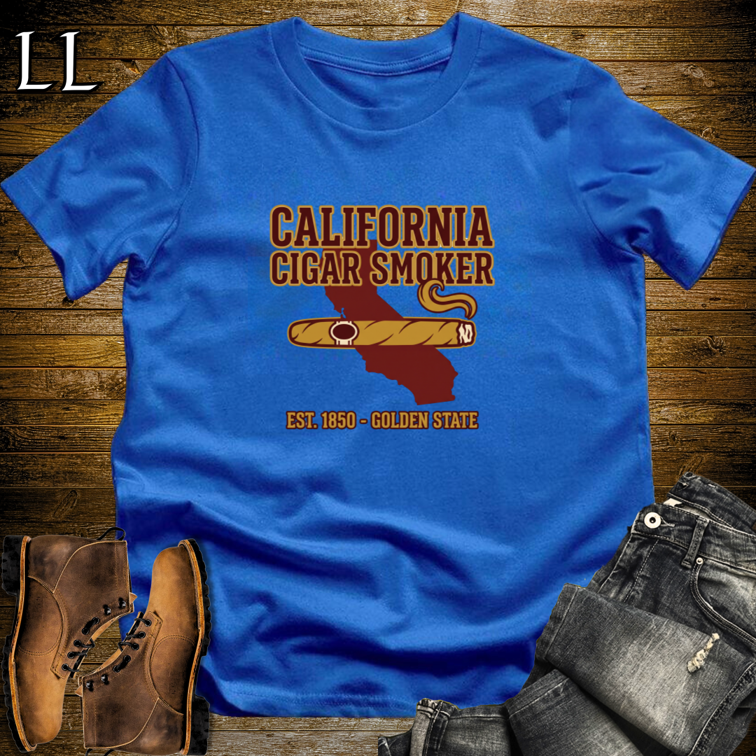 California Cigar Smoker T-Shirt Royal Blue | State Cigar Shirt