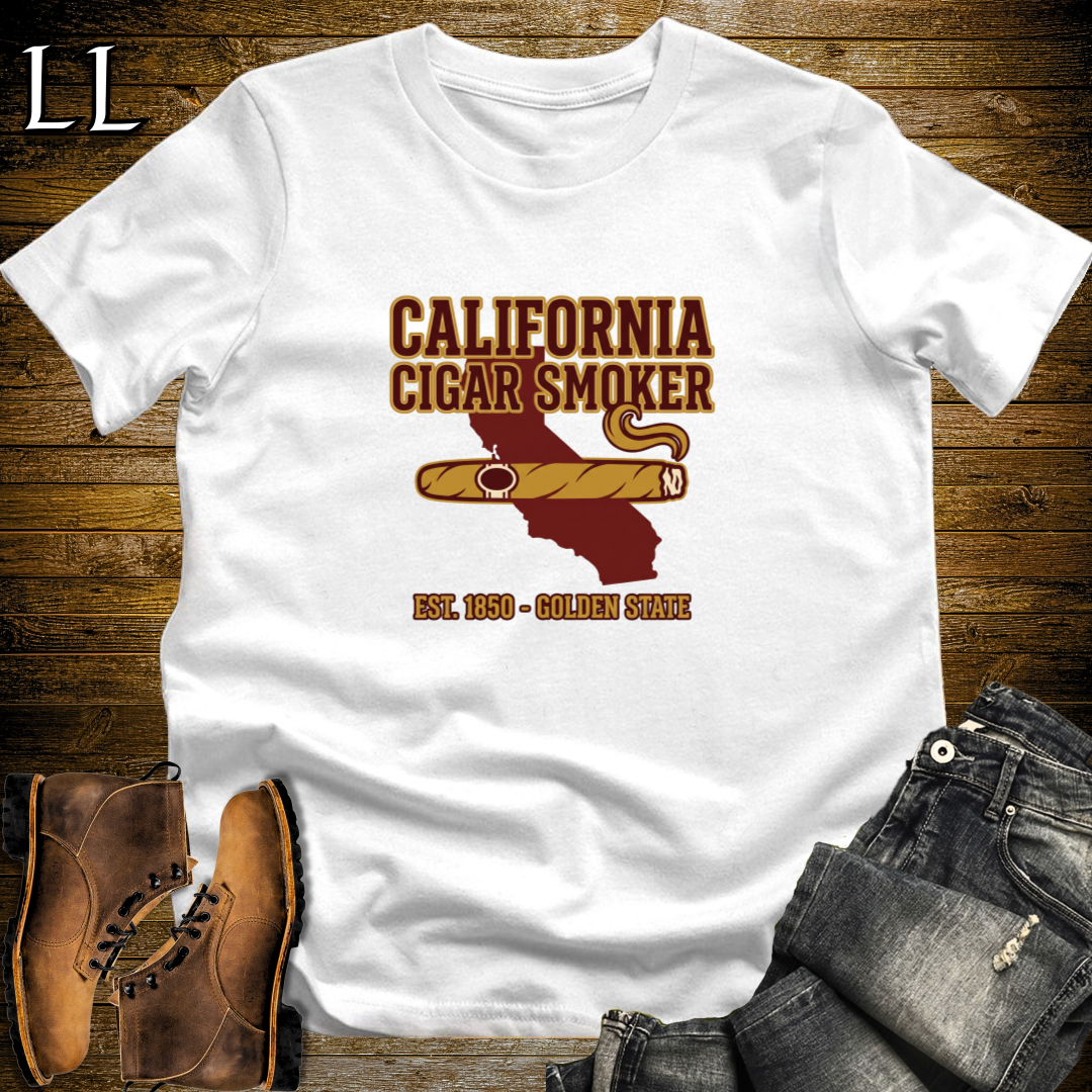 California Cigar Smoker T-Shirt White | State Cigar Shirt