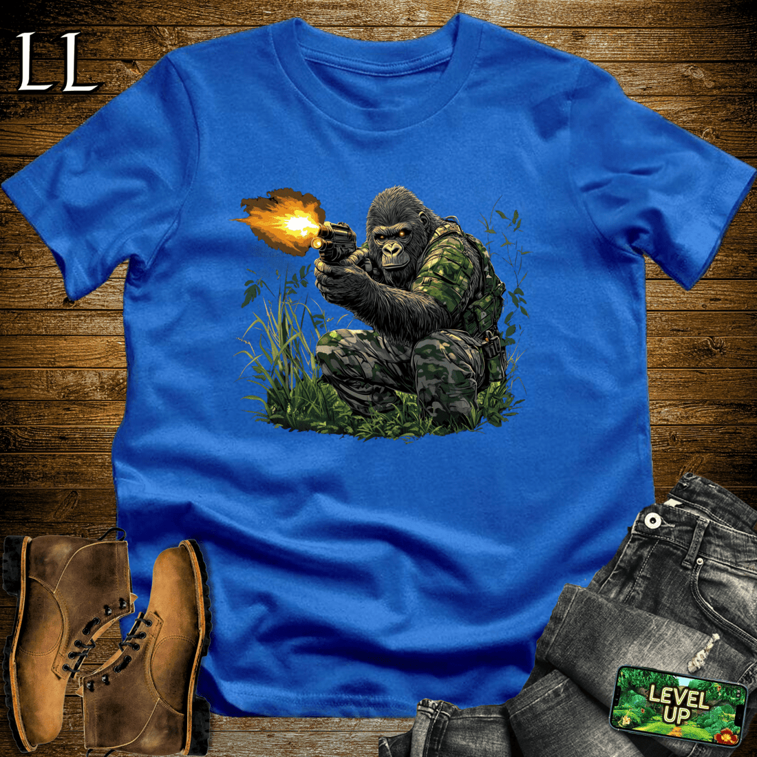 Camo Gorilla Softstyle Tee Royal Blue | Tactical Tee