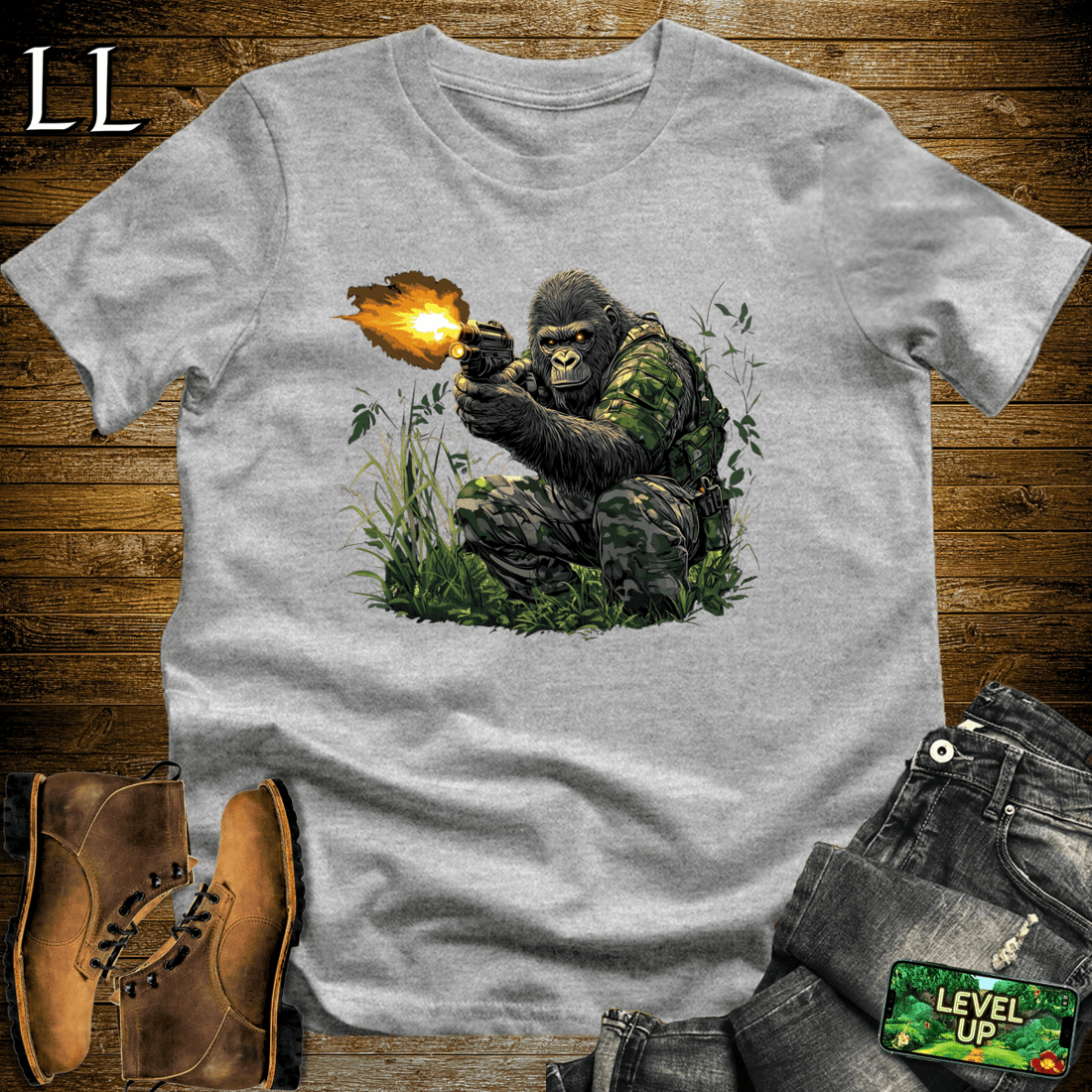 Camo Gorilla Softstyle Tee Sport Grey | Tactical Tee