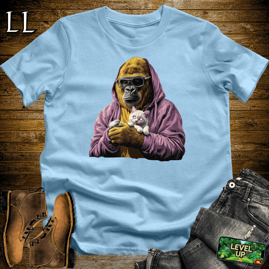 Cat Tamer Gorilla Softstyle Tee Light Blue | Funny Cat Lover