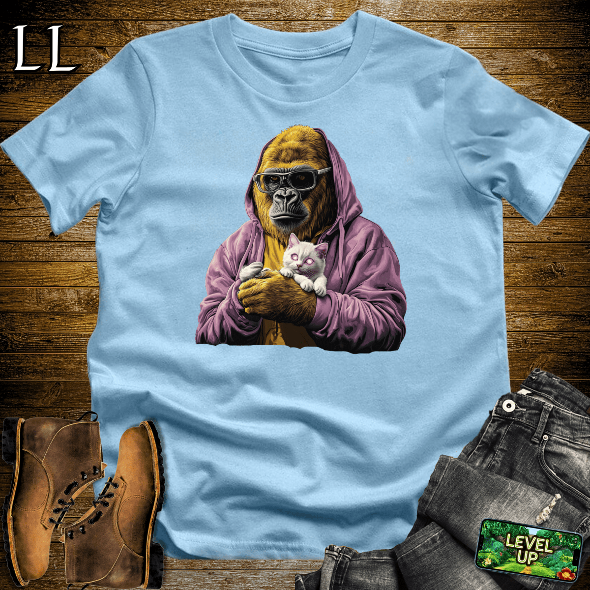 Cat Tamer Gorilla Softstyle Tee Light Blue | Funny Cat Lover