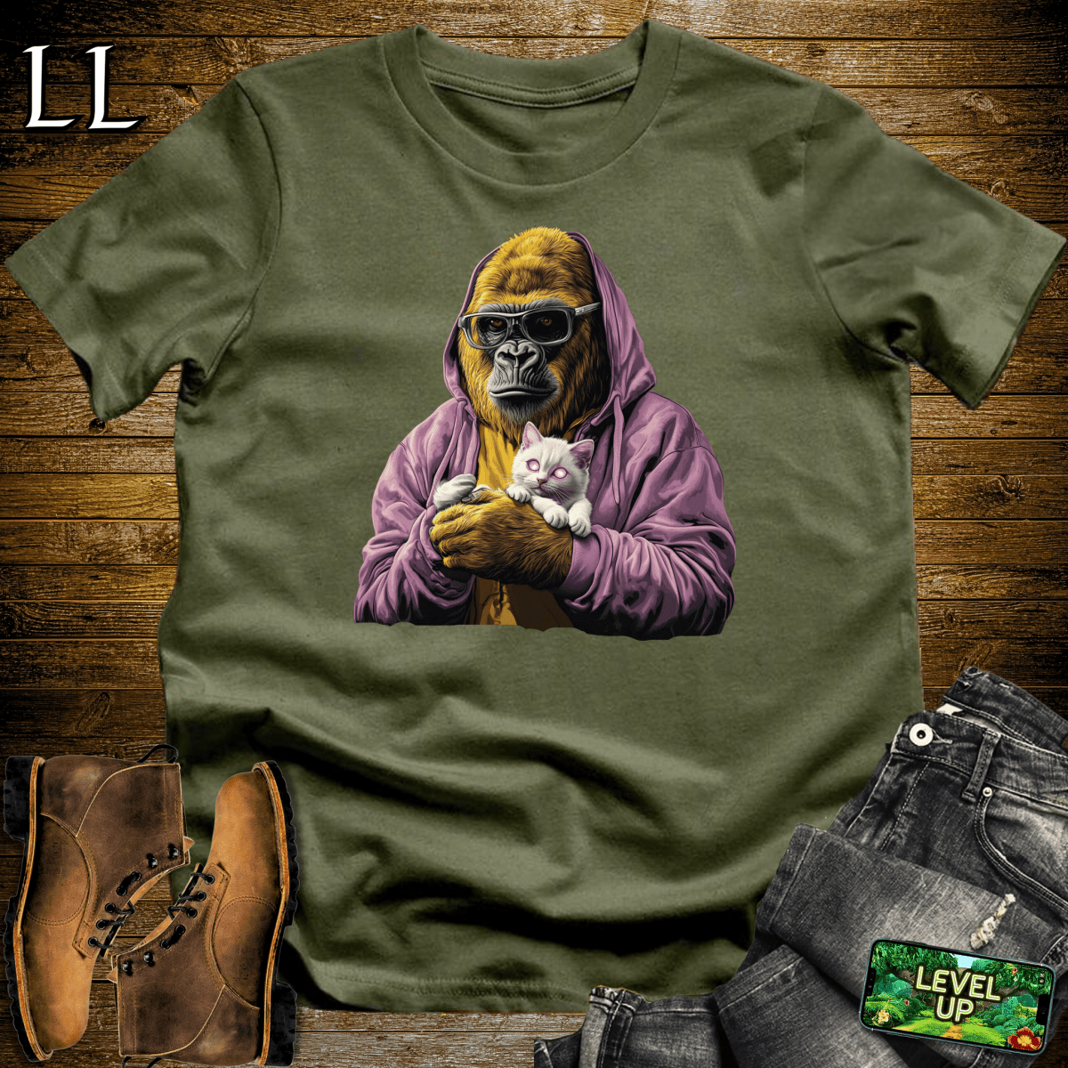 Cat Tamer Gorilla Softstyle Tee - Military Green - LegacyLayers